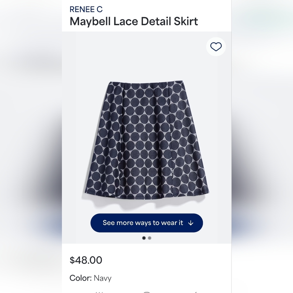 Navy Blue Patterned Women's Skirt